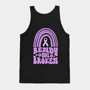 Ehlers-Danlos Syndrome Awareness Ribbon: Bendy Not Broken Purple Boho Rainbow Tank Top